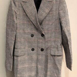 Women's Gray Plaid Blazer